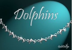 Dolphins - náramek stříbřený